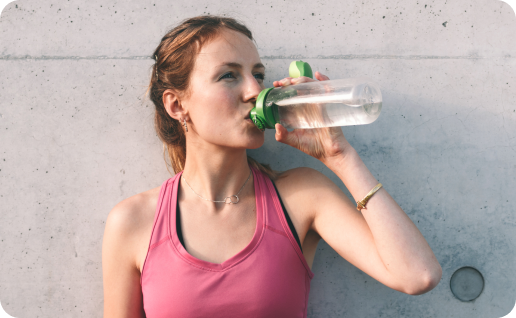woman drinking water